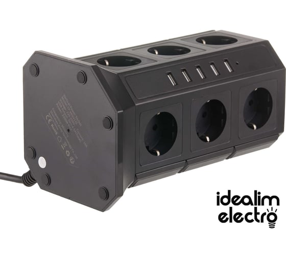 Башня idealim чёрная Tower-12r-5usb-2M-black