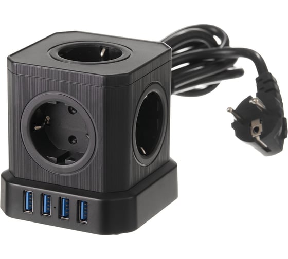 Куб idealim чёрный Cube-5r-4usb-2M-black