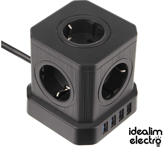 Куб idealim чёрный Cube-5r-4usb-2M-black