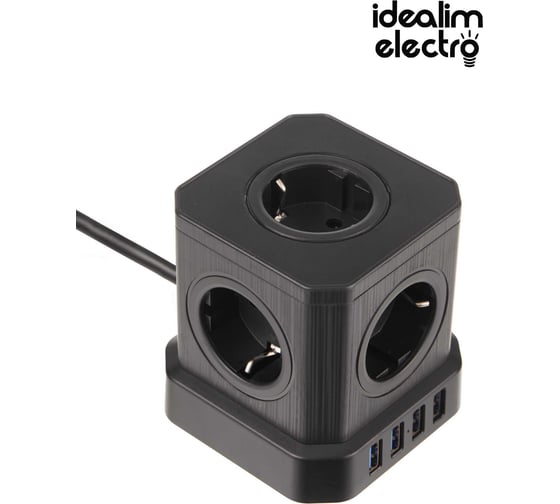 Куб idealim чёрный Cube-5r-4usb-2M-black