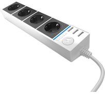 Розеточный блок 4-х местный + 3 USB WERKEL W6514939 белый черный a051461