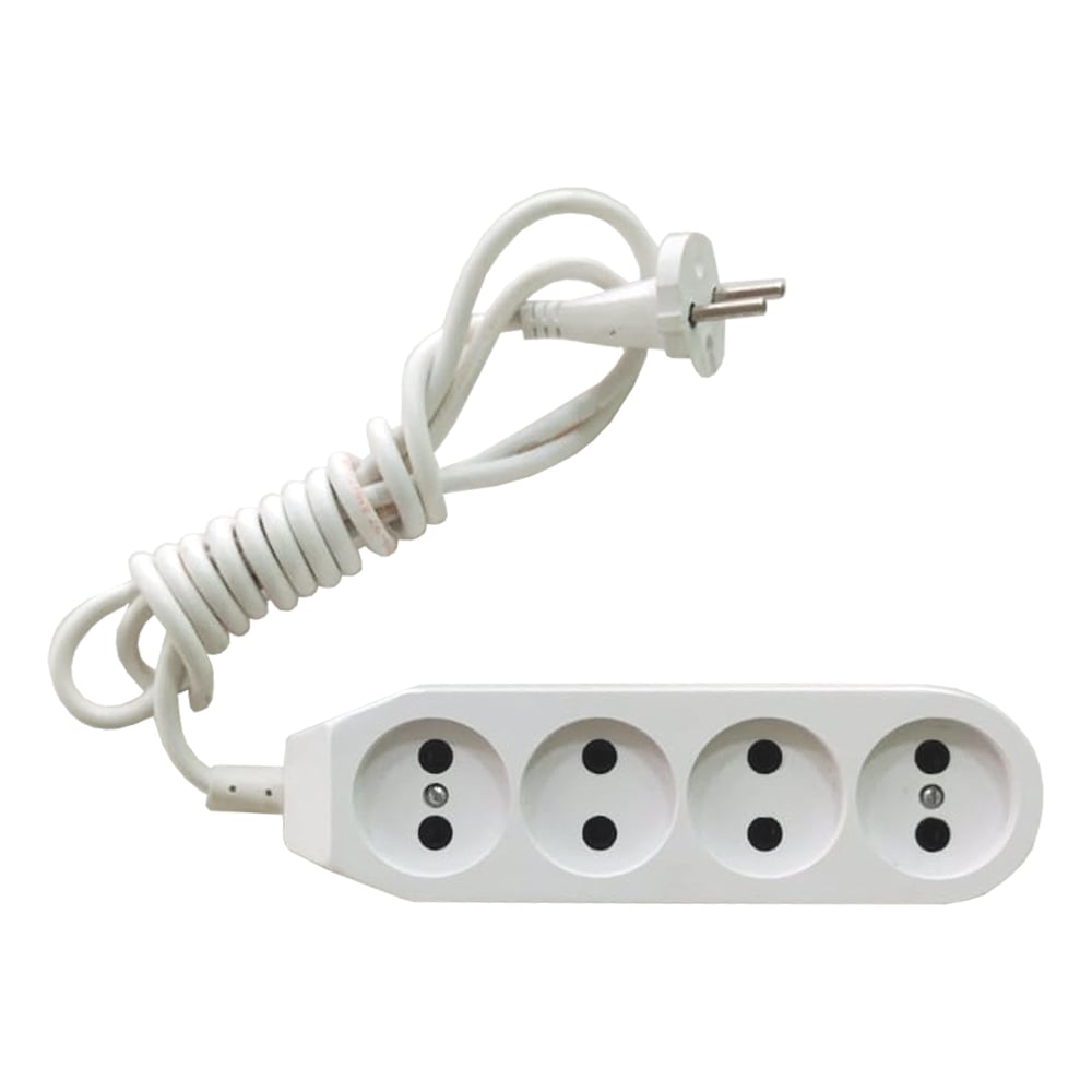 Удлинитель СПб УПП-5 белый ПВС, 2x0,75-26-3,2 м, без заземления, 4 ...