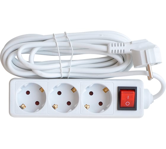 Удлинитель IN HOME 3GS-5-SMART 3-х местный c выключателем 10А с заземлением 5м 8435 4690612010380