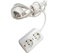 Удлинитель белый пвс 3x0,75-81-3,2 м c заземлением, 2 гнезда СПб УПП-5 99929179