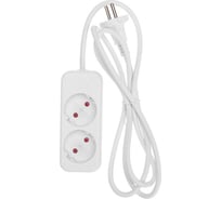 Удлинитель REXANT STANDARD 2 гнезда, 2х1,0мм2, б/з, 1,5 м, белый 13-4000