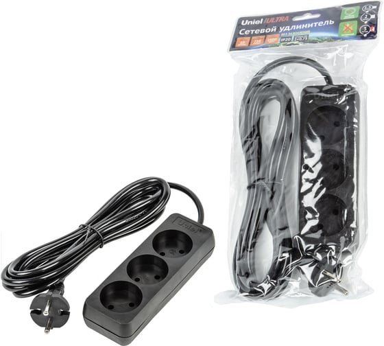 Удлинитель Uniel S-CU3-3 BLACK UL-00009983