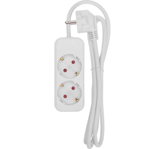 Удлинитель REXANT standard 2 гнезда, 1,5м, 3x1,0мм2, с/з, белый 13-4003 1