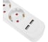 Удлинитель REXANT STANDARD 3 гнезда, 3х1,0мм2, с/з, с выключателем, 2 USB, 1,5м, белый 13-4015 2