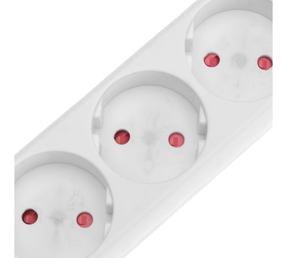 Удлинитель REXANT standard 4 гнезда, 3м, 2x1,0мм2, б/з, белый 13-4024