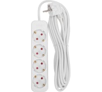 Удлинитель REXANT standard 4 гнезда, 5м, 3x1,0мм2, с/з, белый 13-4027