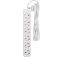 Удлинитель REXANT STANDARD 6 гнезд, 3х1,0мм2, с/з, 3 м, белый 13-4044
