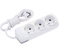 Удлинитель REXANT premium 3 гнезда, 5м, 3x1,5мм2, с/з, белый 13-4102