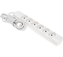 Удлинитель REXANT PREMIUM 6 гнезд, 3х1,5мм2, с/з, 3 м, белый 13-4113