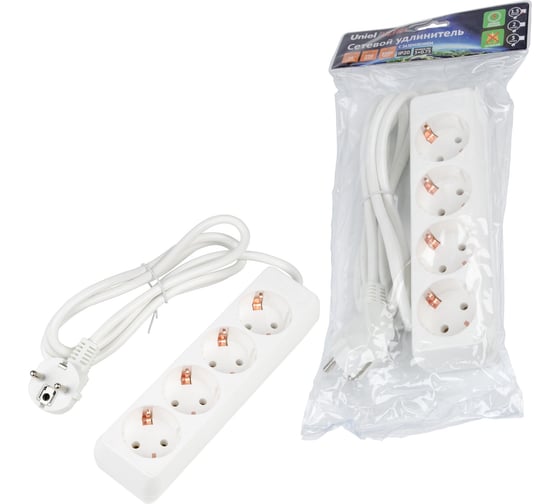 Удлинитель Uniel S-GCU4-1,5 WHITE UL-00010005