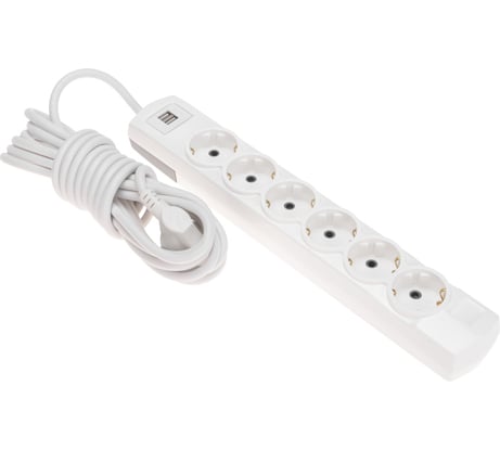 Удлинитель REXANT PREMIUM 6 гнезд, 5 м, 3x1,5 мм2, с/з, 2 USB, белый 13-4123