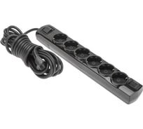 Удлинитель REXANT PREMIUM 6 гнезд, 5м, 3x1,5мм2, с/з, с выключателем, черный 13-4120