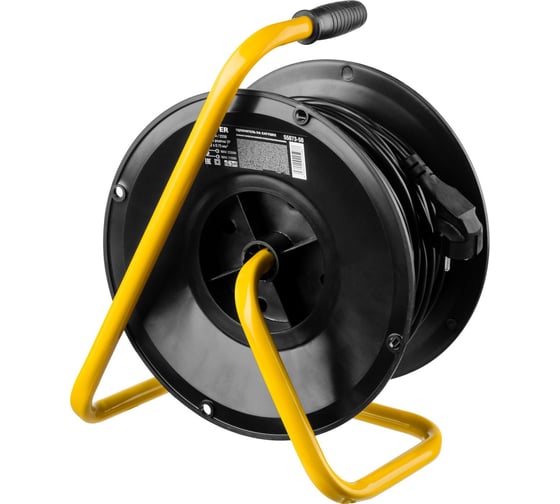 Удлинитель на катушке STAYER "MS 207", 50 м, 2200 Вт, 4 гнезда, ПВС, 55073-50