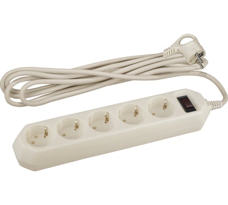 Сетевой фильтр ЭРА USF-5es-3m-I с заземлением 3x0,75мм2, с выкл, 5гн, 3м Б0019035