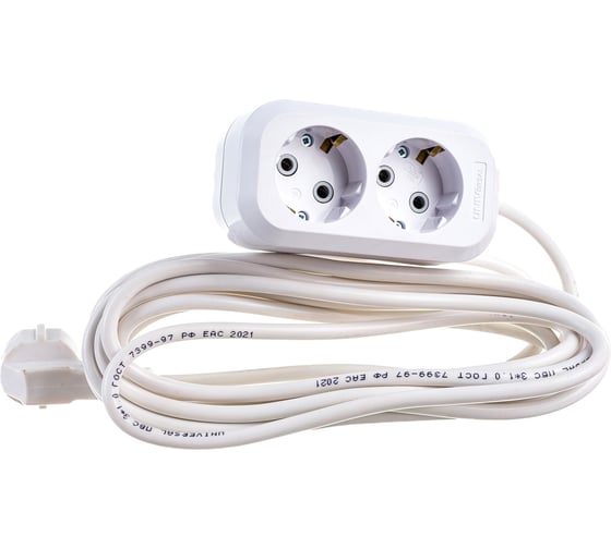 Бытовой удлинитель UNIVersal Е-302 ПВС 3*1 2гн. с/з 5м 9631974 1