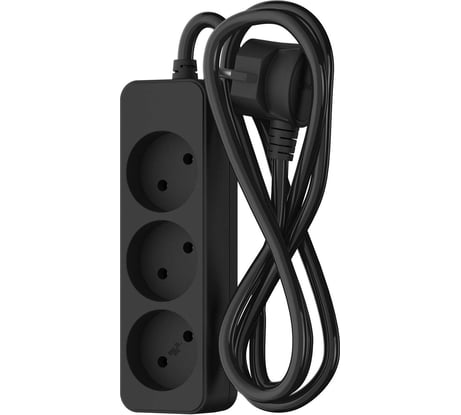 Сетевой удлинитель ФОТОН 10-23, 2м, 3 розетки, 10А, Черный 22718