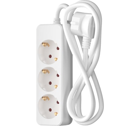 Удлинитель сетевой ФОТОН 2м, 3 розетки 16А, с заземлением, белый 21116