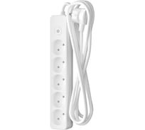 Сетевой удлинитель ФОТОН 10-35S, 3м, 5 розеток, 10А, с выключателем, белый 21118