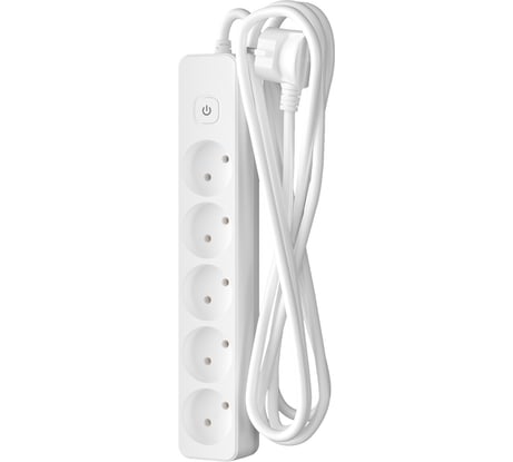 Сетевой удлинитель ФОТОН 10-35S, 3м, 5 розеток, 10А, с выключателем, белый 21118