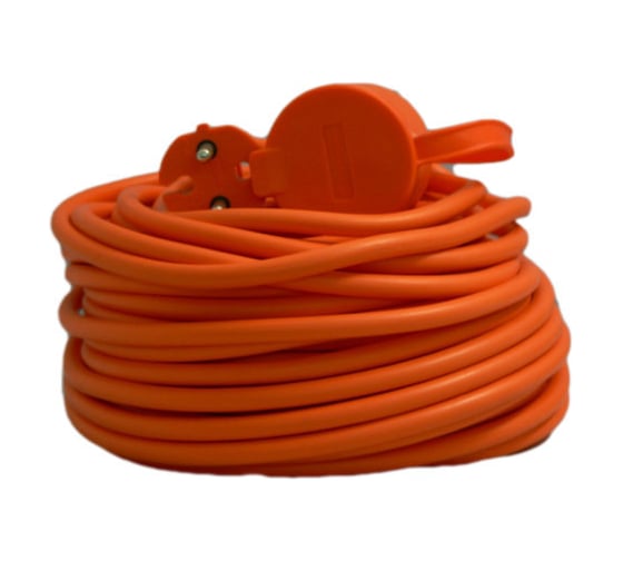 Кабель-удлинитель Electraline H05VV-F 2x0,75-30M, оранжевый 1614