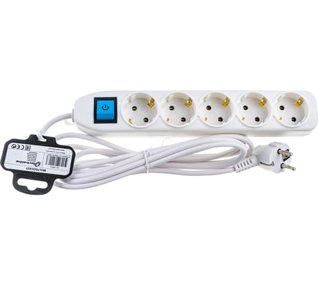 Сетевой удлинитель Electraline с выключателем, с заземлением 3м 62016