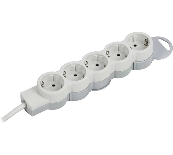 Удлинитель IEK STANDARD У05 5 мест 2P+PE 5м 3х1,5мм2 16А белый 695013