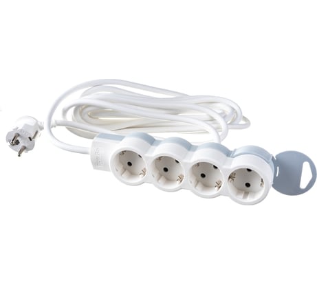 Многорозеточный блок Legrand''Стандарт'' 4 x 2К+З с кабелем длиной 5 м 695008
