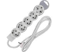 Удлинитель IEK STANDARD У05, 5 мест 2P+PE 1,5м 3х1,5мм2 16А белый, 695011