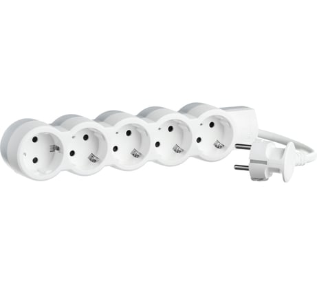 Многорозеточный блок Legrand''Стандарт'' 5 x 2К+З с кабелем длиной 1,5 м 695011