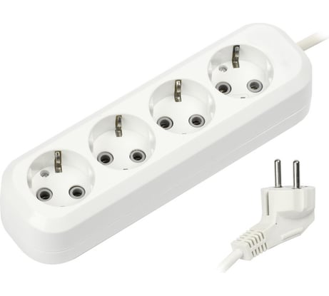 Удлинитель Smartbuy 4 гнезда 5 метров 16А/3,5кВт с заземлением ПВС 3х1,0 SBE-16-4-05-Z