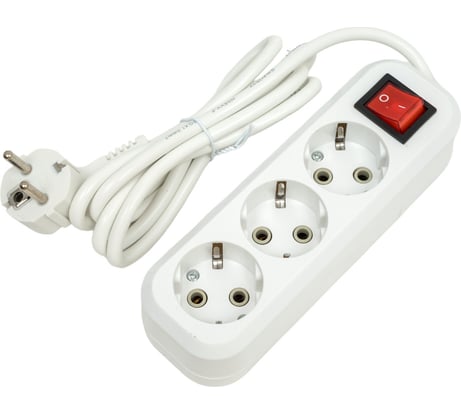 Удлинитель Smartbuy 3 гнезда 1,5 метра 16А/3,5кВт с выкл. и заземл. ПВС 3х1,0 SBE-16-3-1,5-ZS
