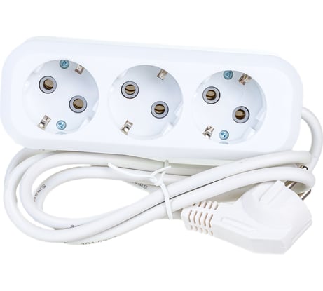 Удлинитель Smartbuy 3 гнезда 1,5 метра 16А/3,5кВт с заземлением ПВС 3х1,0 SBE-16-3-1,5-Z