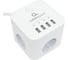 Сетевой фильтр Cablexpert cube, 3р, 10а, 4хusb, 1.5м, ур.защиты 4+, белый, коробка, CUBE-3-U4-W-1.5 1