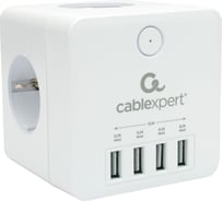 Сетевой фильтр Cablexpert cube, 4р, 16а, 4хusb, ур.защиты 2+, белый, коробка, CUBE-4-U4-W