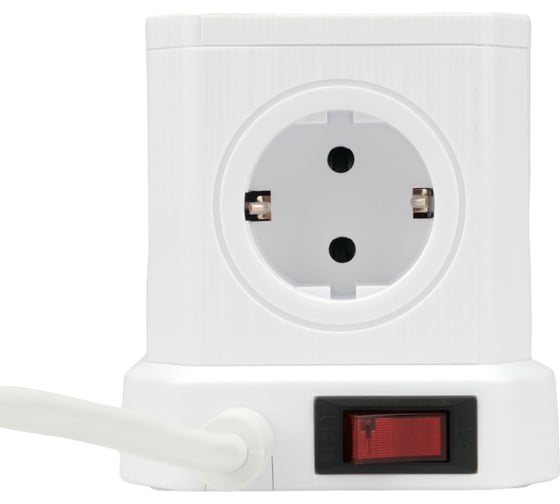 Сетевой фильтр Cablexpert tower, 5р, 10а, 4хusb, 3.1а, 2м, ур.защиты 4+, белый, коробка, TWR-5-U4-W-2