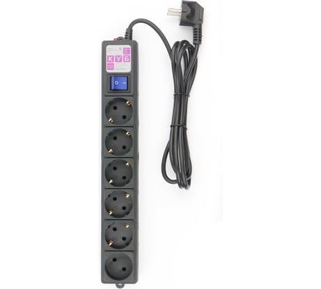 Фильтр-удлинитель Power Cube куб 1,9 м, 6 розеток, черный, 16а/3,5квт, SPG6-B1,9M