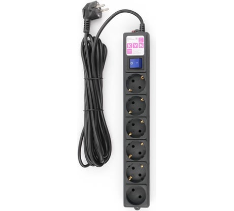 Фильтр-удлинитель Power Cube куб 5,0 м, 6 розеток, черный, 16а/3,5квт, SPG6-B5M