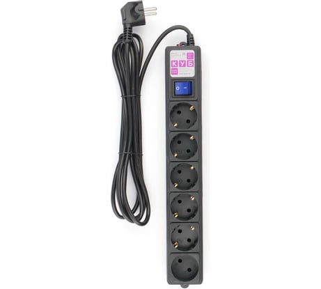 Фильтр-удлинитель Power Cube куб 3,0 м, 6 розеток, черный, 16а/3,5квт, SPG6-B3M