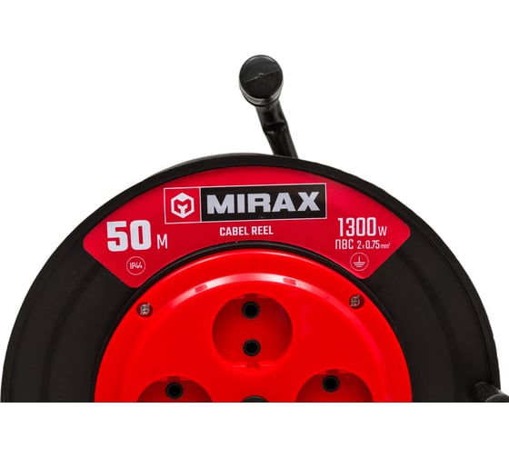 Удлинитель на катушке MIRAX пвс 2x0.75 50м 1300вт 55052-50