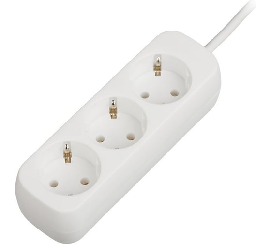 Удлинитель ProMega 3 розетки, с заземлением, 1,5м, 10а, 2200 вт, белый 747491