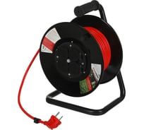 Силовой удлинитель STARWIND ST-PSR4.30/G-20 3x2.0 кв.мм, 4 розетки, 30м, ПВС, 20A, катушка, оранжевый 1781512