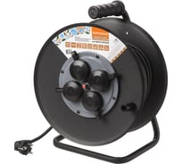 Силовой удлинитель TDM ELECTRIC ухз16-004 металлическая катушка, а3, 4 места, ip44, 40 м, кг, 3500 вт, народный SQ1307-0161