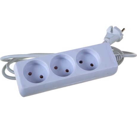 Сетевой удлинитель PERFEO без заземления POWERLIGHT 1.5м 3 розетки белый 30 012 513