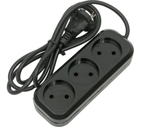 Сетевой удлинитель PERFEO без заземления RU POWER 1.5м 3 розетки чёрный 30 013 089