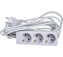 Сетевой удлинитель PERFEO с заземлением POWERMATE 7 м 3 розетки белый 30 012 520