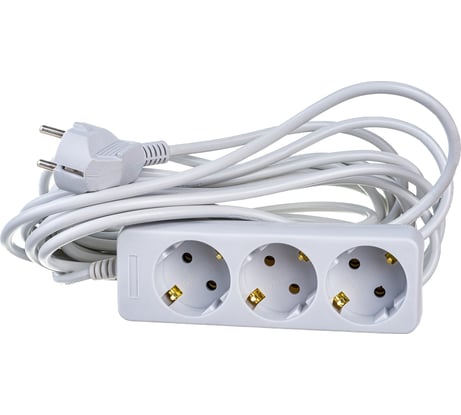 Сетевой удлинитель PERFEO с заземлением POWERMATE 7 м 3 розетки белый 30 012 520
